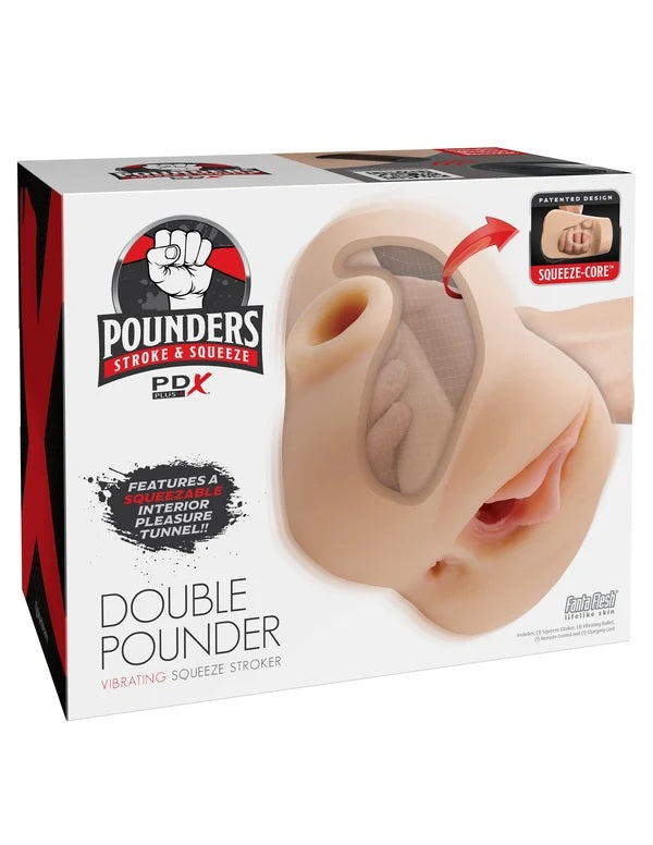 Pipedream PDX PLUS Pounders Double Pounder Vibrating Squeeze Stroker